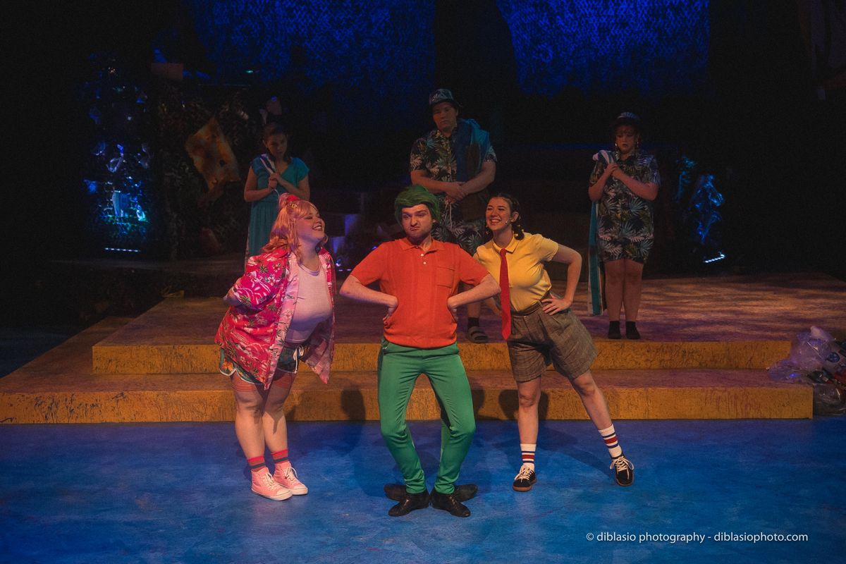 Carly Shepherd as Patrick, Conner Triplett as Squidward, and Emmaline Conlin as SpongeBob Carly Shepherd as Patrick, Conner Triplett as Squidward, and Emmaline Conlin as SpongeBob