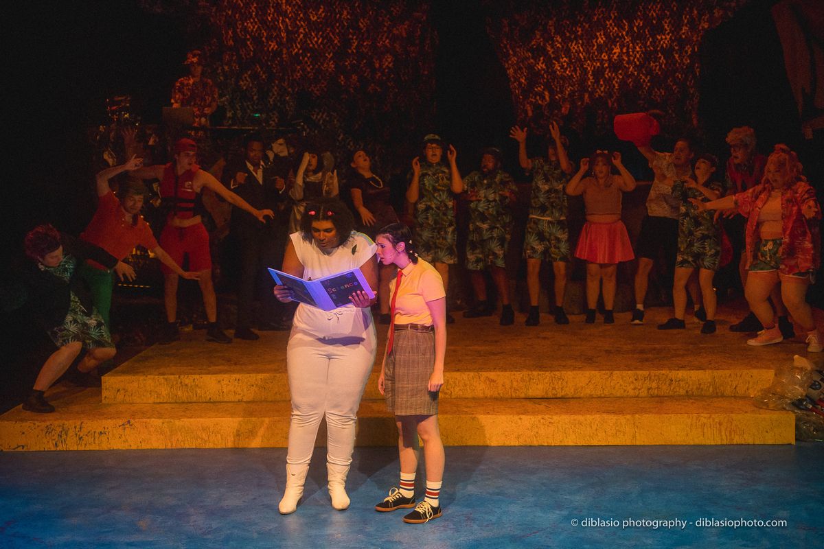 Rylee-Michelle Droege as Sandy Cheeks and Emmaline Conlin as SpongeBob Rylee-Michelle Droege as Sandy Cheeks and Emmaline Conlin as SpongeBob