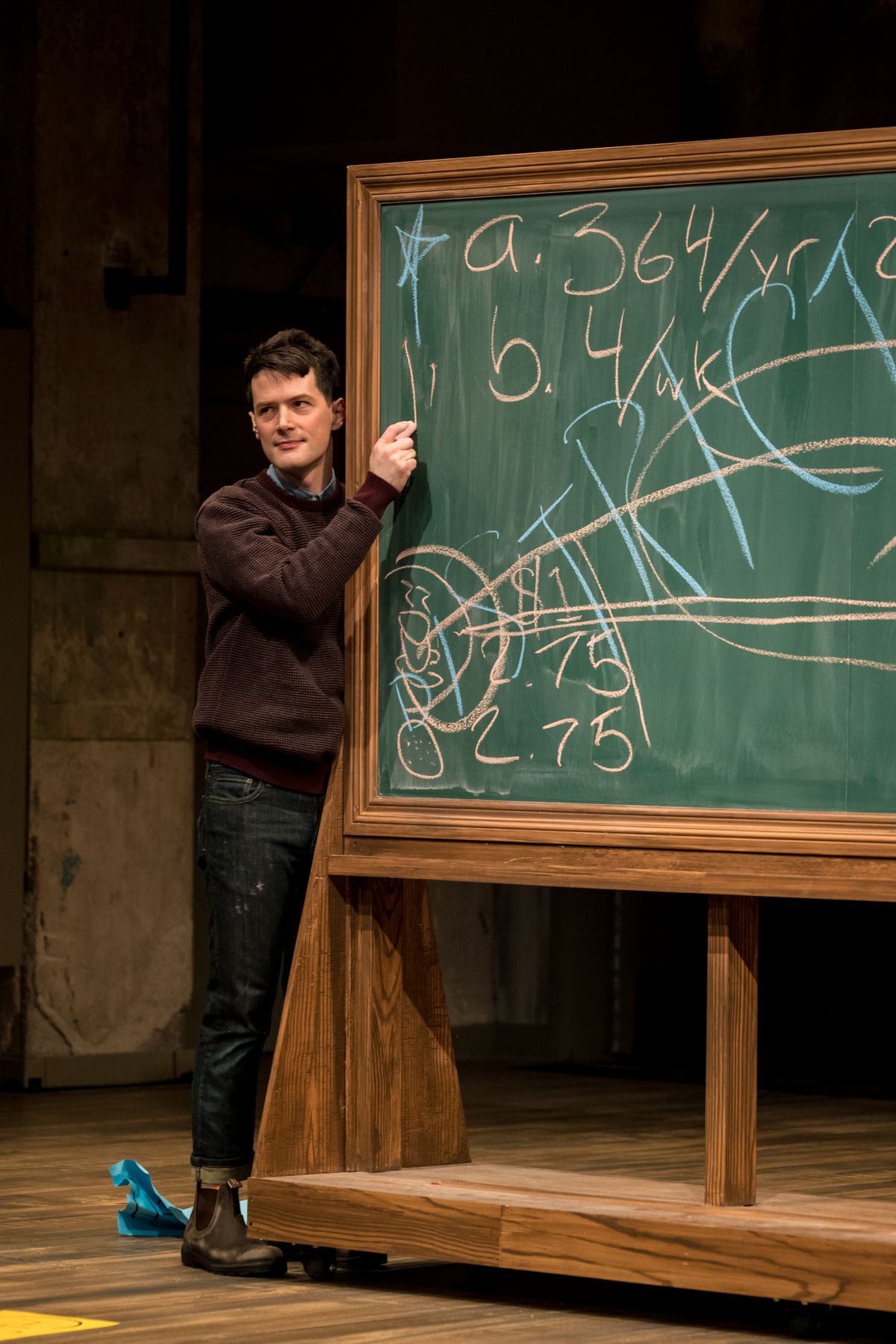 Writer-performer Milo Cramer in SCHOOL PICTURES at Theater Latt  Da, running Feb 5 - Mar 2, 2025. Photo: Dan Norman. 