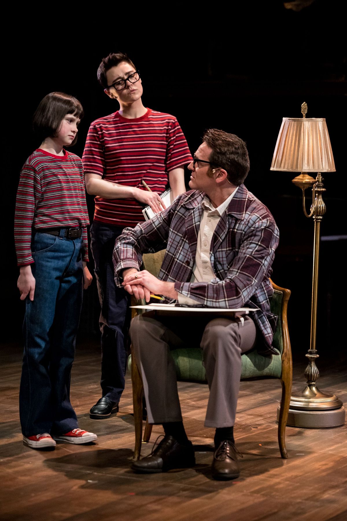 Eve Scharback (Small Alison), Sara Masterson (Alison) and Shad Hanley (Bruce). Photo: Dan Norman.  