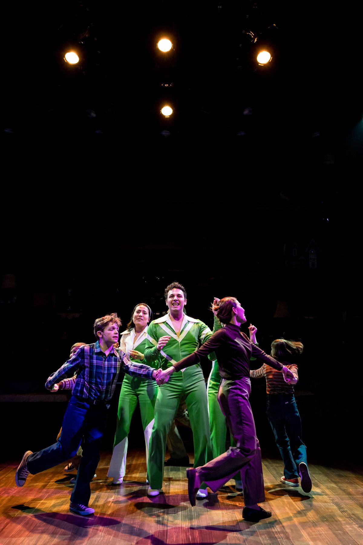 Truman Bednar (Christian), Emma Schuld (Susan Dey), Berto Borroto (Bobby Jeremy), Ann Michels (Helen), Eve Scharback (Small Alison). Photo: Dan Norman.  