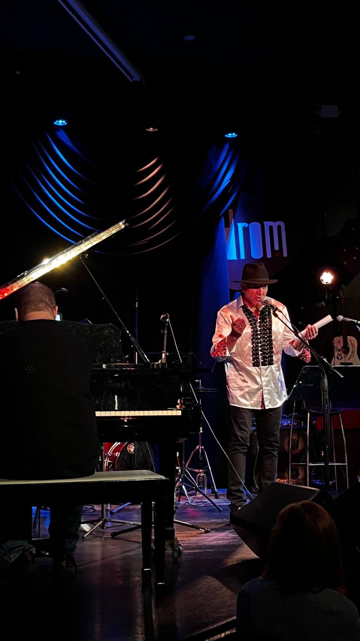 Robert C. Ford (narrator) and Gene Pritsker (piano) at DROM (NYC) on May 21, 2023