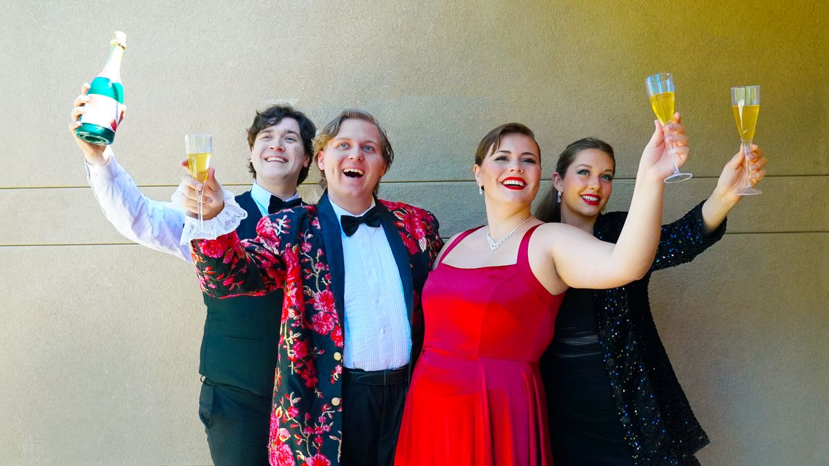Sean Sullivan, Tyler Sanderlin, Emma Thompson, and Chiara Mangiamele play hilariously narcissistic Broadway actors in Ovation Theatre''s The Prom opening August 9th. Photo courtesy of Ovation Theatre. Sean Sullivan, Tyler Sanderlin, Emma Thompson, and Chiara Mangiamele play hilariously narcissistic Broadway actors in Ovation Theatre''s The Prom opening August 9th. Photo courtesy of Ovation Theatre.