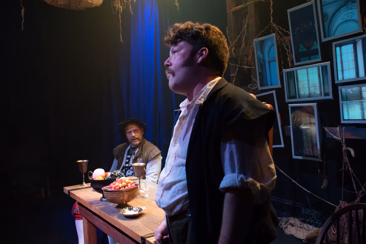 Bobby Zelsdorf as Cuddy Banks and Rob Young as Frank Thorney, in Witch at the The Garage Theatre      Photo Credit: Diana Kaufmann