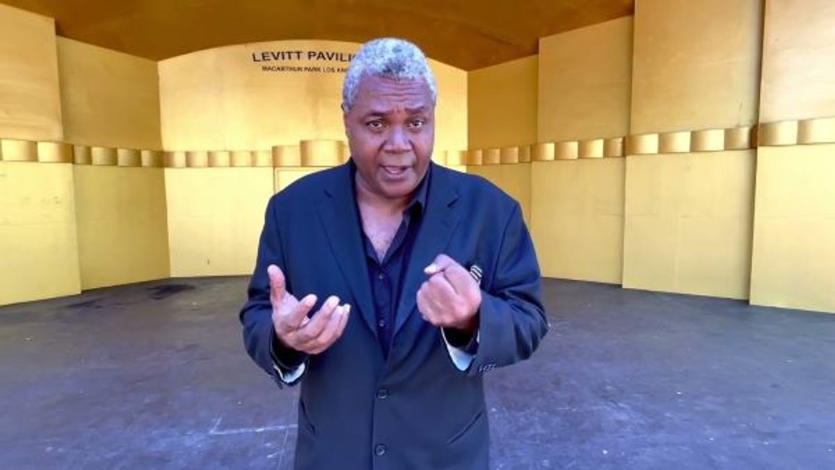 Poe In The Park: Viewable at his YouTube channel, in July of 2022, Darryl Maximilian Robinson onstage at The Levitt Pavilion of MacArthur Park in Los Angeles, recorded The Conqueror Worm by E. A. Poe.