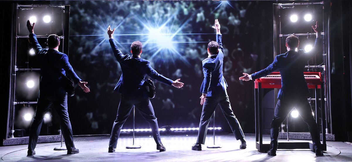 The Four Seasons perform Dawn in front of a large crowd in Beef & Boards Dinner Theatre''s production of Jersey Boys, now on stage through April 13. The Four Seasons perform Dawn in front of a large crowd in Beef & Boards Dinner Theatre''s production of Jersey Boys, now on stage through April 13.