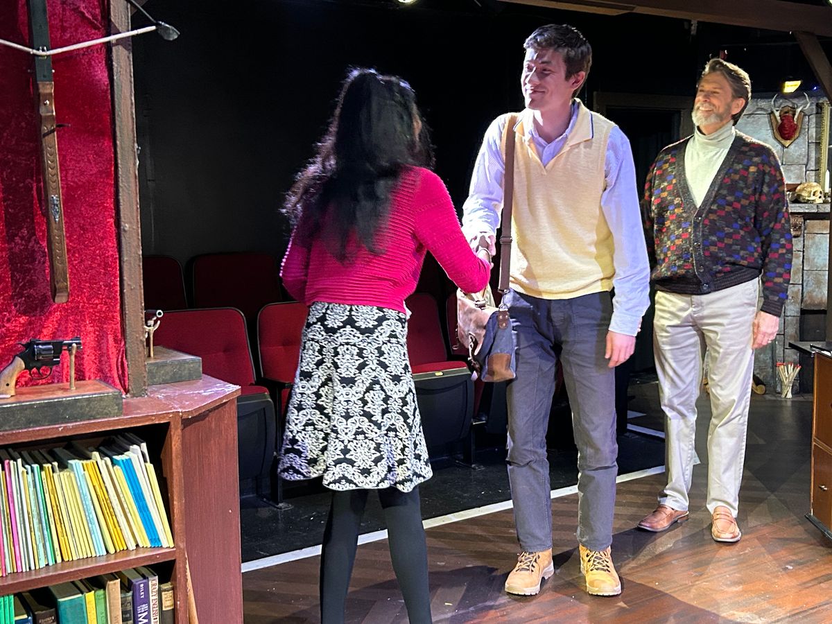 DeathTrap by Ira Levin at Spotlighters Theatre  directed by Stephen Foreman  with . . .   Syndey Bruhl ? Darren Mc Donnell  Myra Bruhl ? Aparna Sri  Clifford Anderson ? Pablo Akira Richter  Clifford A
