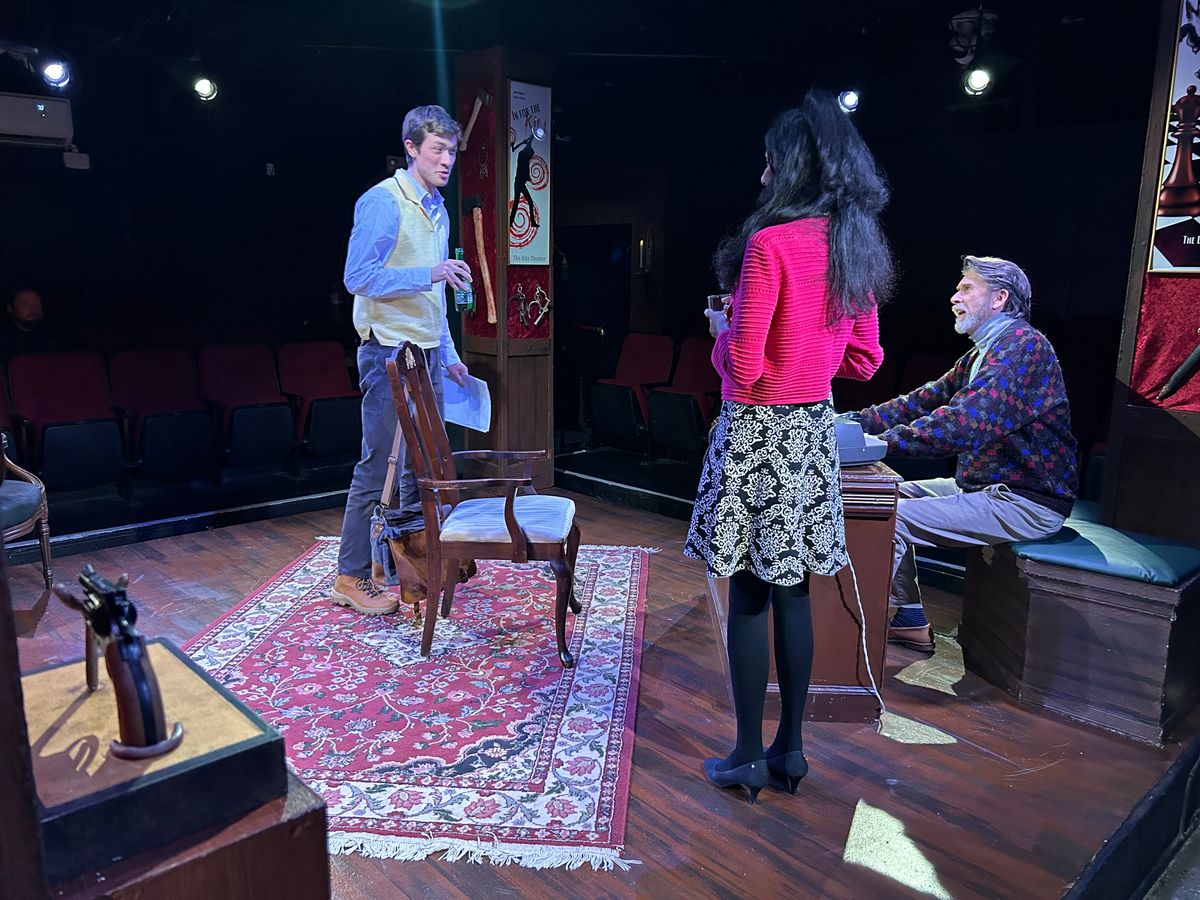 DeathTrap by Ira Levin at Spotlighters Theatre  directed by Stephen Foreman  with . . .   Syndey Bruhl ? Darren Mc Donnell  Myra Bruhl ? Aparna Sri  Clifford Anderson ? Pablo Akira Richter  Clifford A