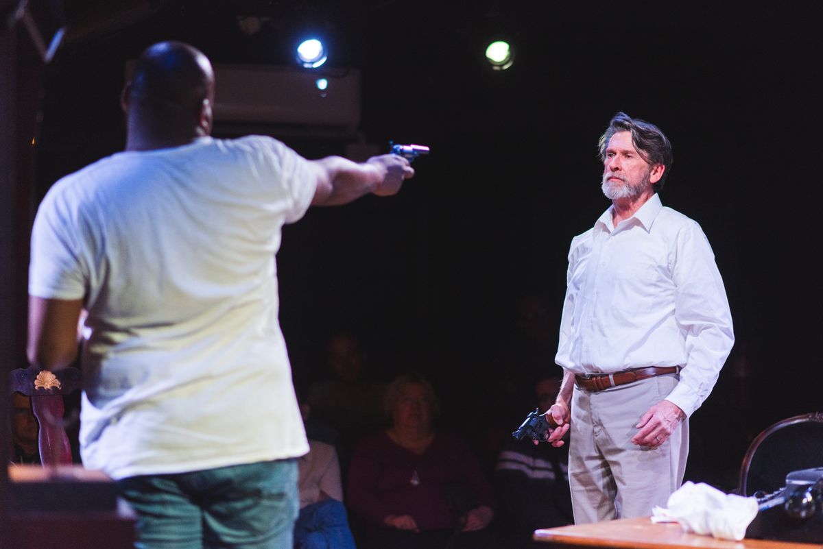 DeathTrap by Ira Levin at Spotlighters Theatre  directed by Stephen Foreman  with . . .   Syndey Bruhl ? Darren Mc Donnell  Myra Bruhl ? Aparna Sri  Clifford Anderson ? Pablo Akira Richter  Clifford A