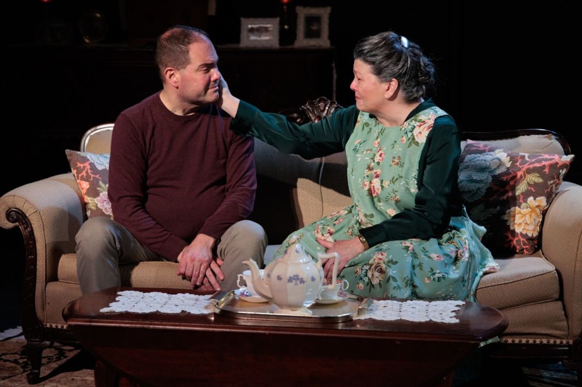 Donald Sheehan and Victoria Bond in Ellen''''s Boys. Photo (C) Conor Weis