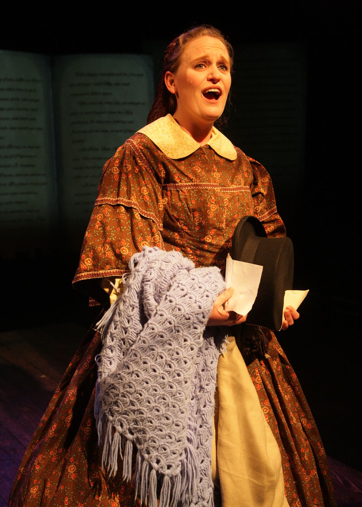 Maggie Randolph as Marmee March in Chance Theater's production of "Little Women - The Broadway Musical" is playing November 25 - December 23, 2022 at Bette Aitken theater arts Center on the Cripe Stage. Music by Jason Howland; Lyrics by Mindi Dickstein; Book by Allan Knee. Based on the novel by Louisa May Alcott. Directed by Casey Long, Music Direction by Gabrielle Maldonado.