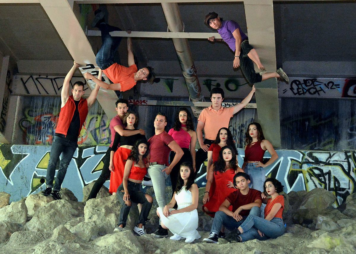 The Sharks    (James Everts and Lyndon Apostol (above) (Left to right) John Paul Batista, Antony Sanchez, Veronica Gutierrez, Lauren Louis, Patrick Ortiz, Erin Gonzales, Giselle Torres (kneeling), Jared Cardiel, Cheyenne Omani, Taleen Shrikian, Joah Ditto, Sophie Shapiro, Arianna White)
