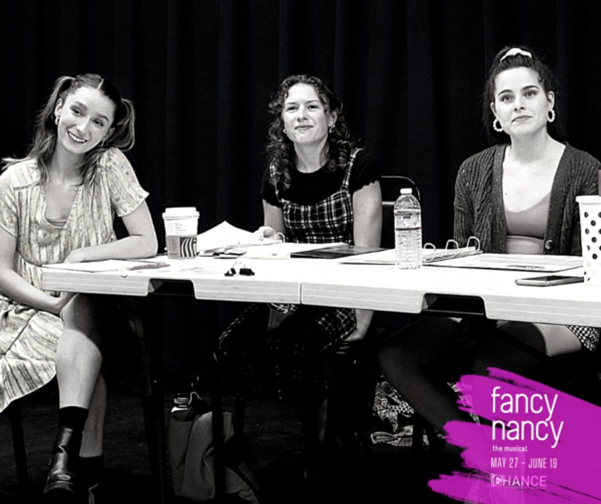 Alyssa Corella, Emily Abeles, and Gabbie Adner at their first readthru of "Fancy Nancy, The Musical" Set to run May 27 - June 19, 2022 at the Bette Aitken theater arts Center, this TYA musical adaptation of the wildly popular book series returns by popular demand. 