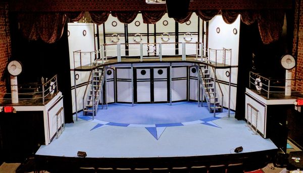 Set for Anything Goes at the historic Holly Theater in Dahlonega Georgia. Set design by R. Dean Morrison/ photo by R. Dean Morrison. 1