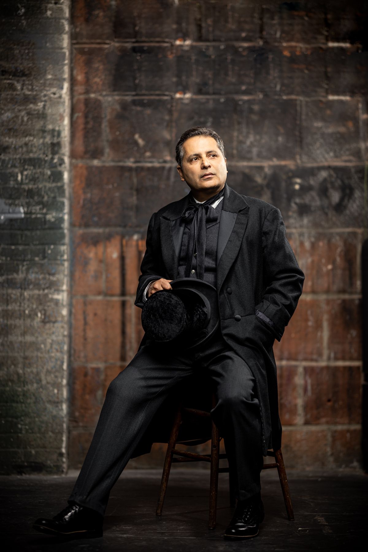 Firdous Bamji; photo by Nile Hawver. The Lehman Trilogy running June 13-July 16, 2023 at The Huntington Theatre 264 Huntington Ave. Boston, MA 02115