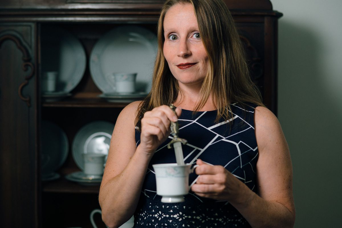 Carey Cahoon as Agathae in theatre KAPOW's FEAST by Megan Gogerty, to be live-streamed September 25 - 27, 2020. http://www.tkapow.com/. Photo by Matthew Lomanno. 