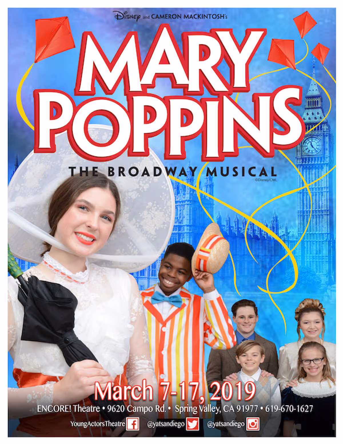 Promotional flyer for Young Actors' Theatre's production of Mary Poppins Promotional flyer for Young Actors' Theatre's production of Mary Poppins