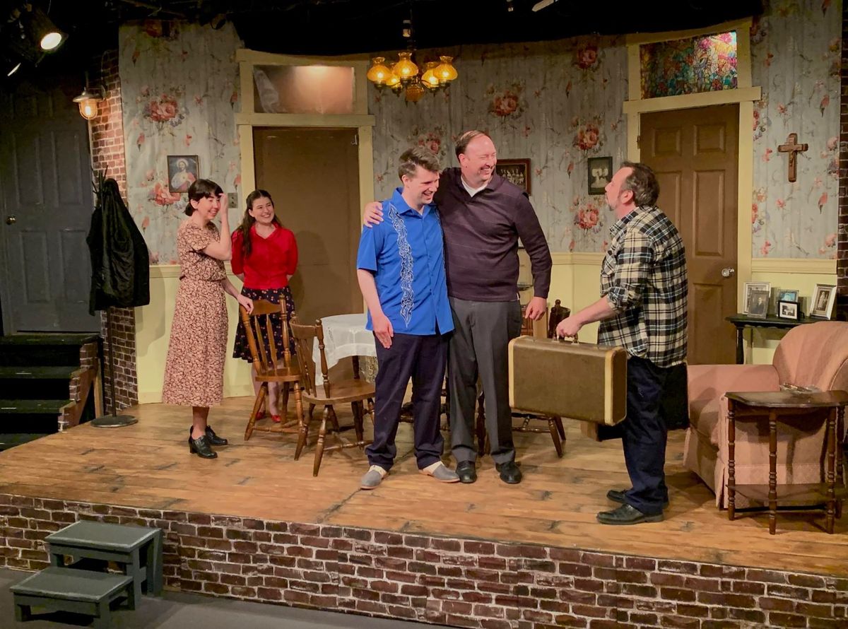 The Carbone family meets Bea’s Sicilian cousins.  The end of Eddie Carbone’s life as he knows it. . 

Left to right: Jennifer DeMarco (Bea), Mara Felice (Catharine), Sean Collins (Rodolpho), Ryan Kirchner (Marco) & Eric Rupp (Eddie)
