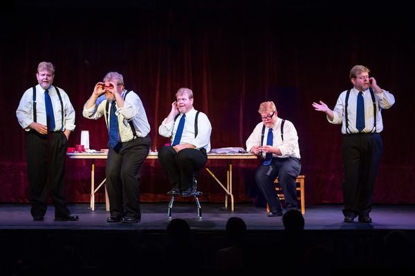 Montage of Todd Van Voris portraying five of the nine characters from The Absolute Brightness of Leonard Pelkey 1