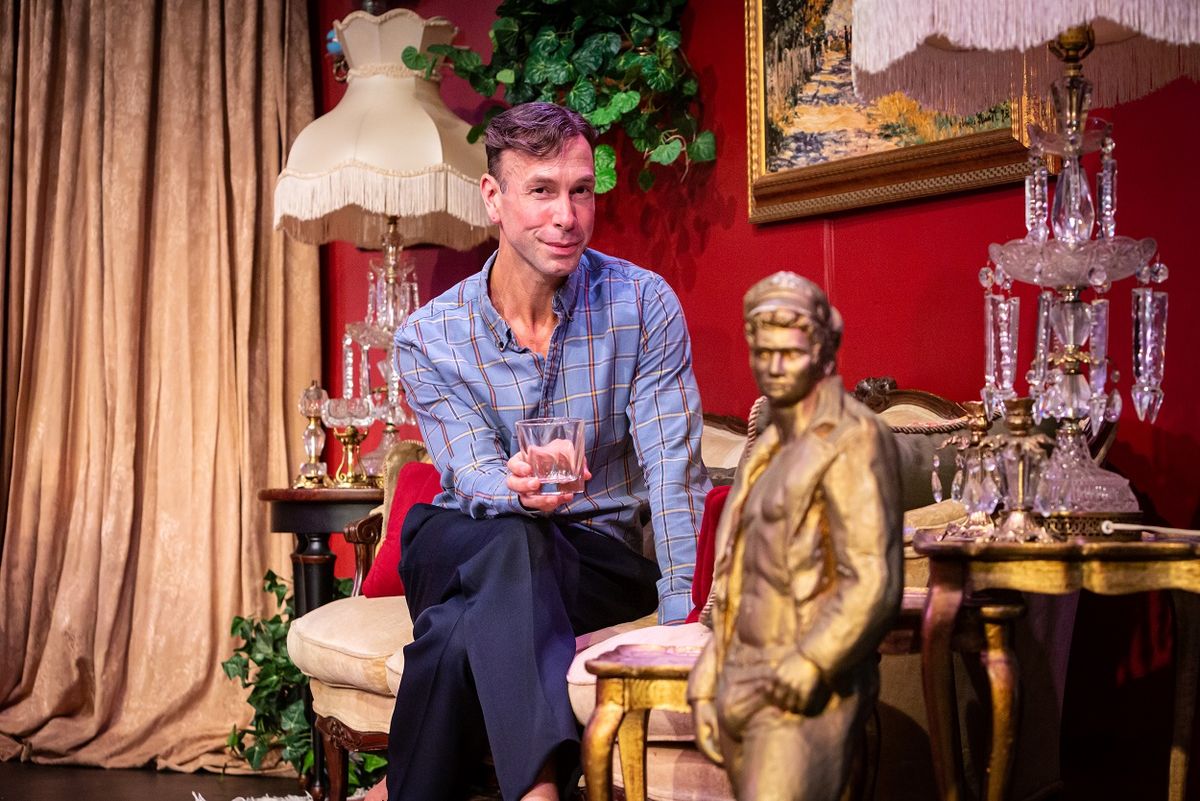 Wade McCollum as Kenneth Marlowe in new one-person show Mr. Madam
photo credit: David Kidner/Kinderpics Wade McCollum as Kenneth Marlowe in new one-person show Mr. Madam
photo credit: David Kidner/Kinderpics