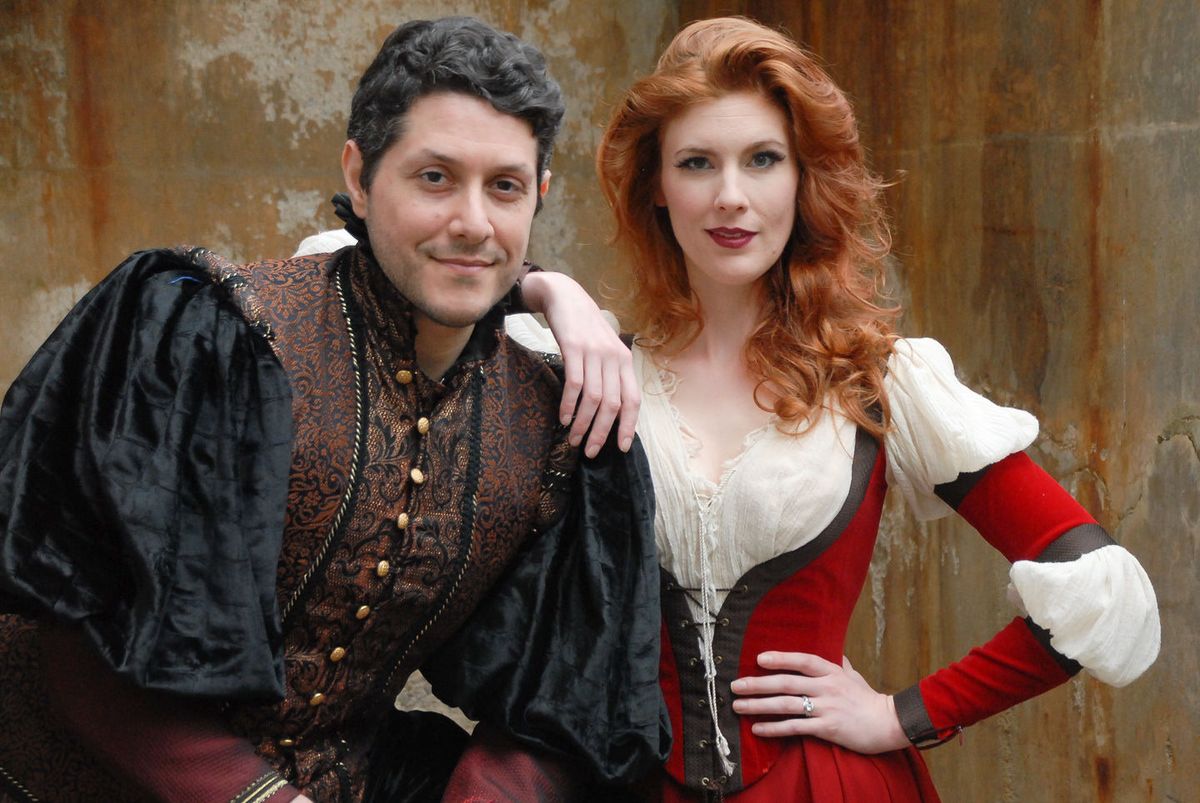 David Sattler (Fred/Petruchio) and Mary McNulty (Lilli/Kate) in "Kiss Me, Kate" at the Summer Theatre of New Canaan