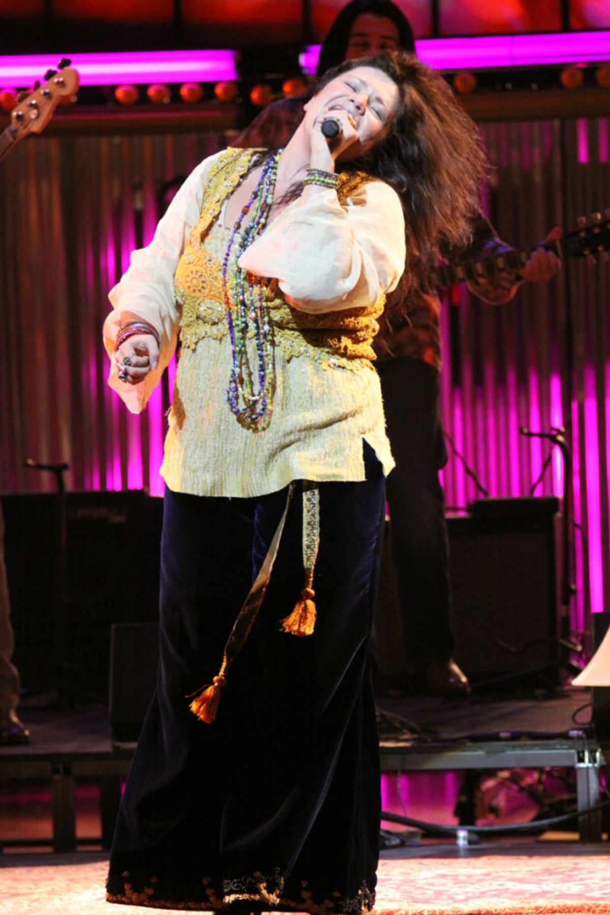 Mary Bridget Davies as Janis Joplin in the Cleveland Play House production of One Night with Janis Joplin written and directed by Randy Johnson, which comes to Arena Stage at the Mead Center for American Theater September 28-November 4, 2012. Photo by Janet Macoska.