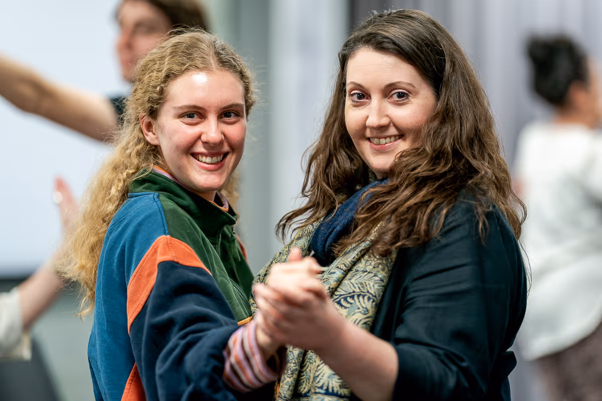 Rehearsal photography by Benjamin Prindable
Sarah Doyle (Juliet), Liliana Macarone (Romeo) Rehearsal photography by Benjamin Prindable
Sarah Doyle (Juliet), Liliana Macarone (Romeo)