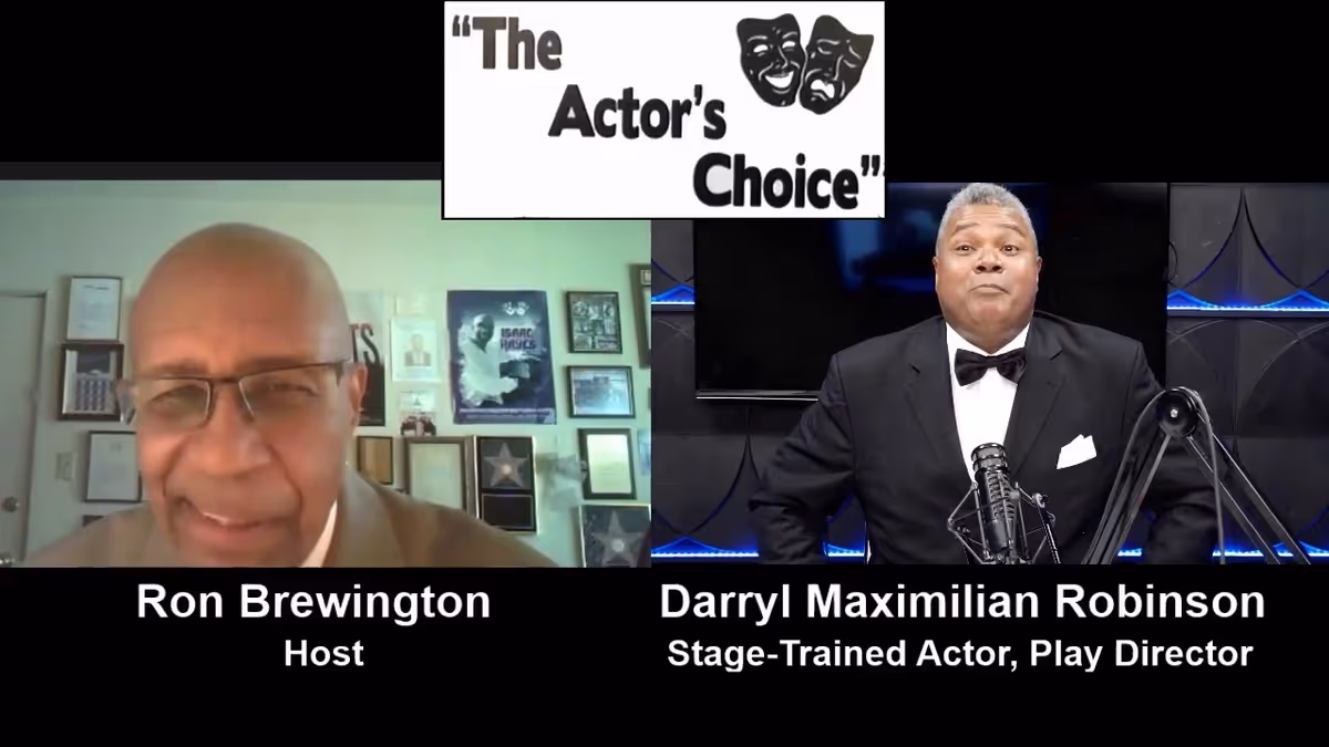 CONFESSIONS OF A DEMOCRAT THEATRE ARTIST!: For his third appearance on the May 3, 2021 Edition of Ron Brewington's "The Actor's Choice", veteran stage actor and play play director Darryl Maximilian Robinson chose to share some of his political viewpoints with Host Ron Brewington as well as his take on the Annual Academy Awards.