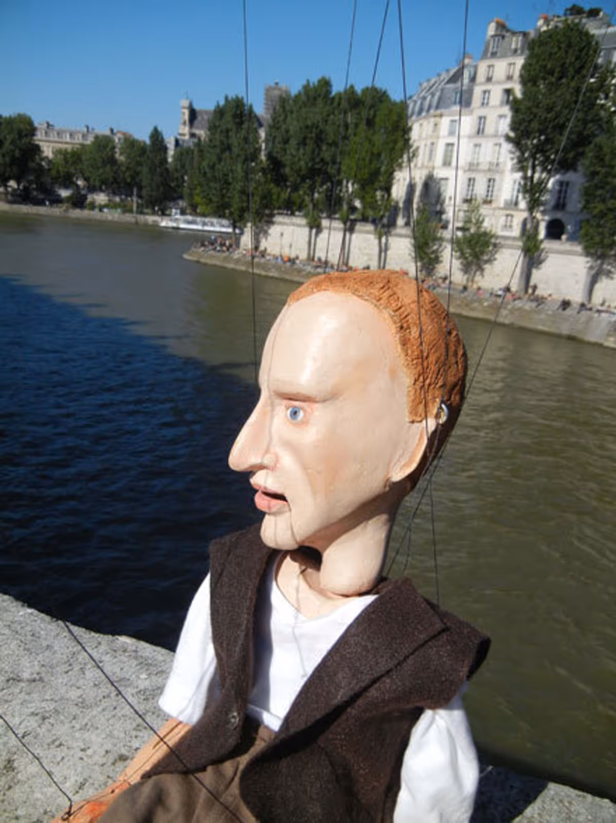 Featured in "Red Hot Blue Notes" is the French writer/musician Boris Vian marionette created by Harry Mayronne. 