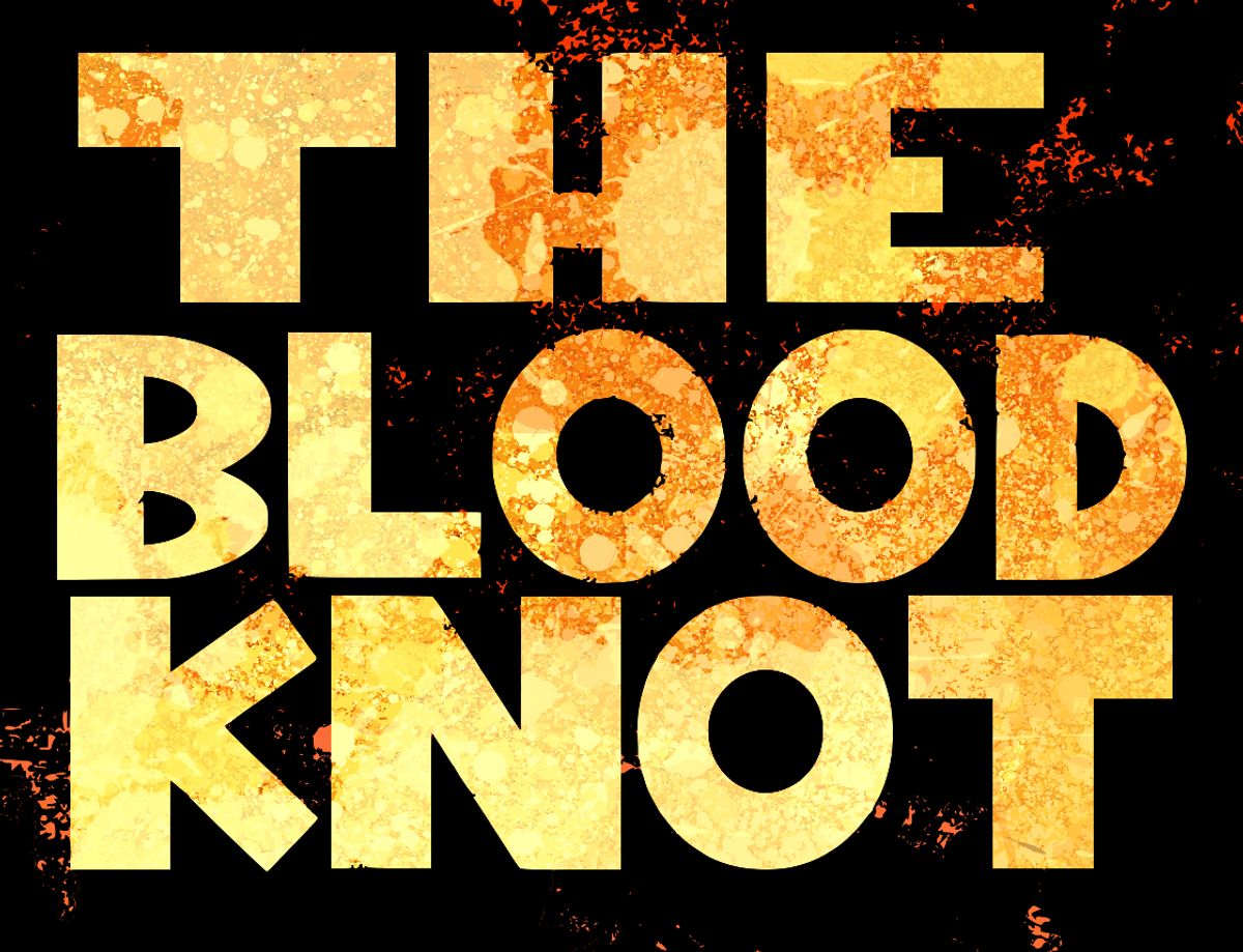 A THEATRE LOGO OF SOUTH AFRICAN BROTHERHOOD!: Here is a showcard for Athol Fugard's powerful anti-apartheid drama "The Blood Knot." A THEATRE LOGO OF SOUTH AFRICAN BROTHERHOOD!: Here is a showcard for Athol Fugard's powerful anti-apartheid drama "The Blood Knot."