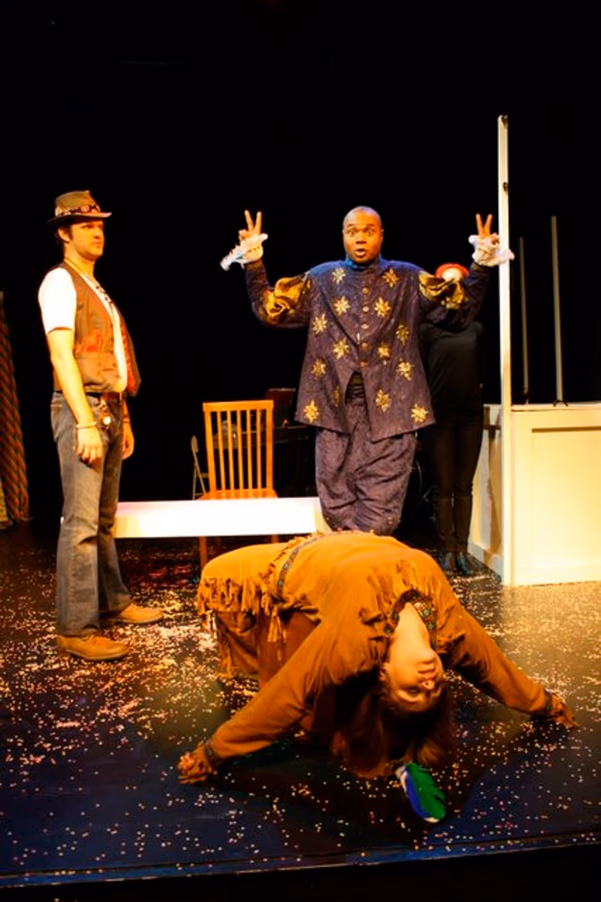 Dont Tell Me, I Can Get It: Christopher Karbo as El Gallo, Stacy Lynn Baker as Mortima, Darryl Maximilian Robinson as Henry Albertson and Setareh Khatibi as The Mute in The Fantasticks at The Complex