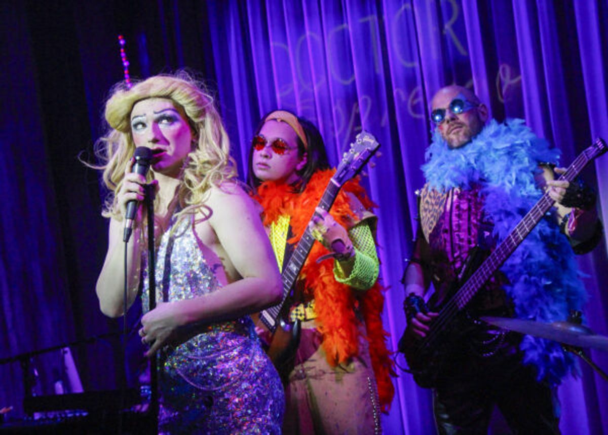The Cast of ?Hedwig and the Angry Inch? at Chance Theater. Playing January 26 ? February 25, 2024 at the Bette Aitken Theater Arts Center on the Cripe Stage. The musical has text by John Cameron Mitch
