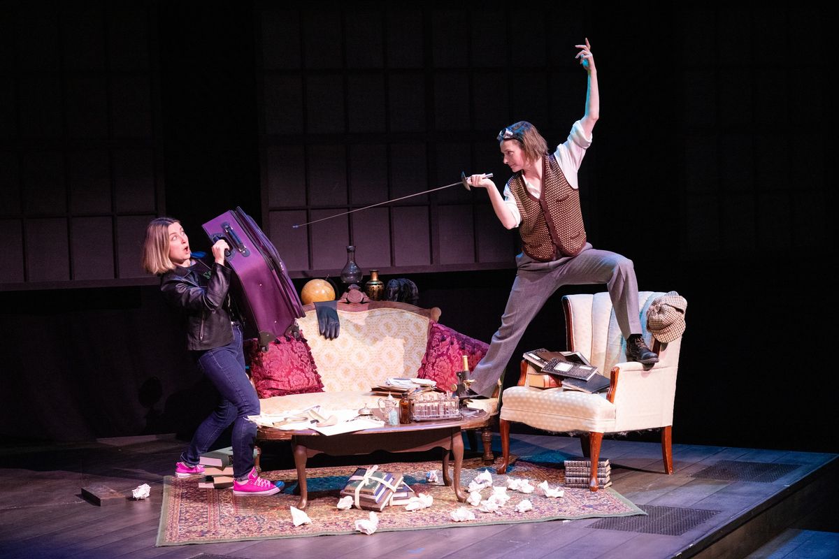 Lindsay Welliver as Ms Sherlock Holmes, with Karin Terry as Ms Joan Watson. Photo by Shanna Paxton Photography Lindsay Welliver as Ms Sherlock Holmes, with Karin Terry as Ms Joan Watson. Photo by Shanna Paxton Photography