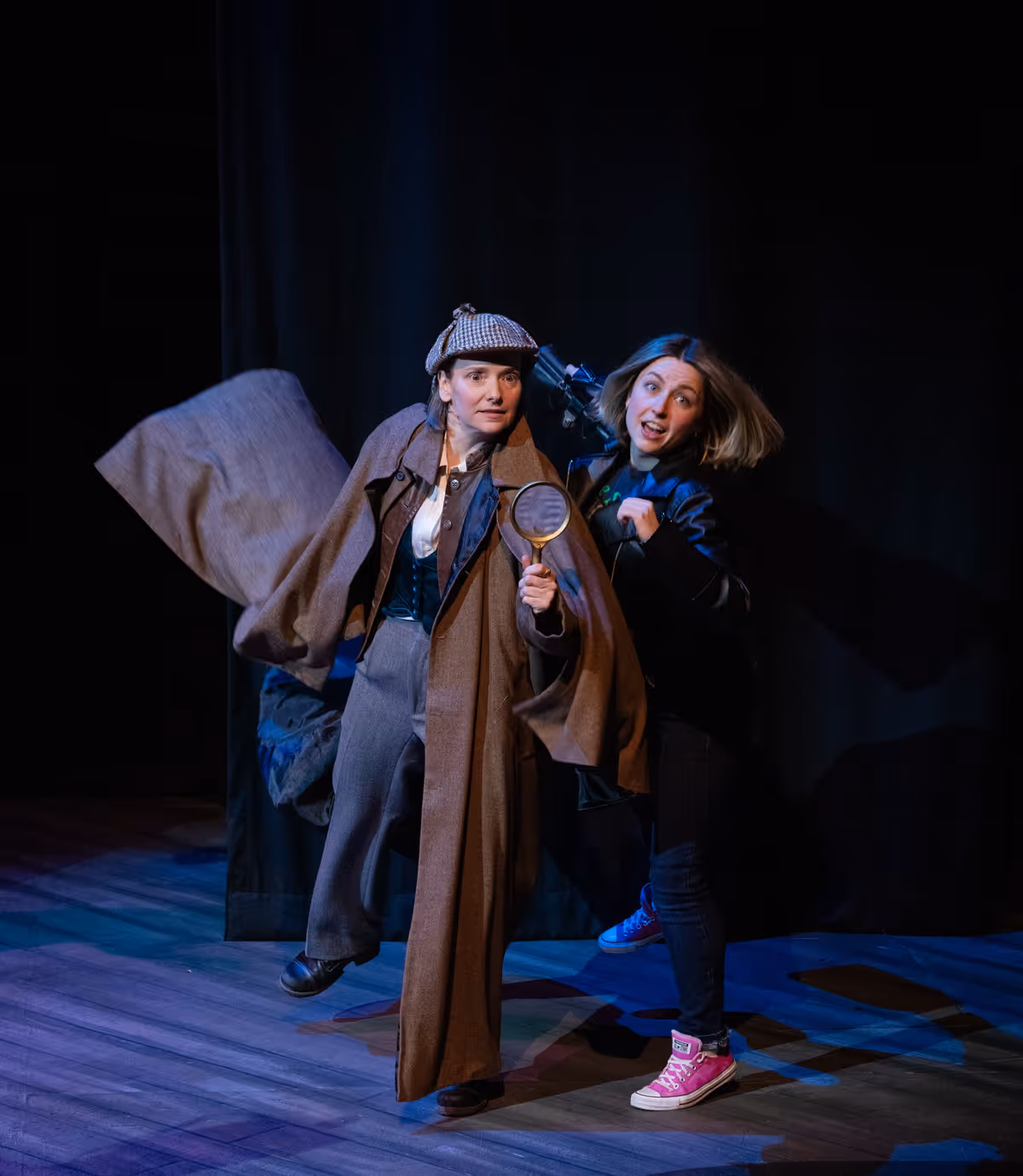 Lindsay Welliver as Ms Sherlock Holmes, with Karin Terry as Ms Joan Watson. Photo by Shanna Paxton Photography Lindsay Welliver as Ms Sherlock Holmes, with Karin Terry as Ms Joan Watson. Photo by Shanna Paxton Photography