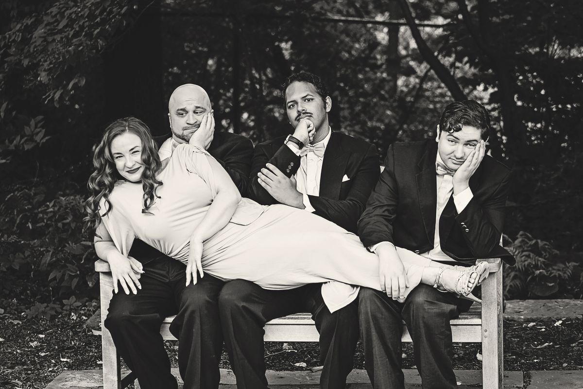 Tracy Lord is getting married... but to whom? Between a dashing oil tycoon, a sardonic reporter, and her suave ex-husband, she''s got a doozy of a choice to make!  L to R: Kori Bielaniec as Tracy Lord,