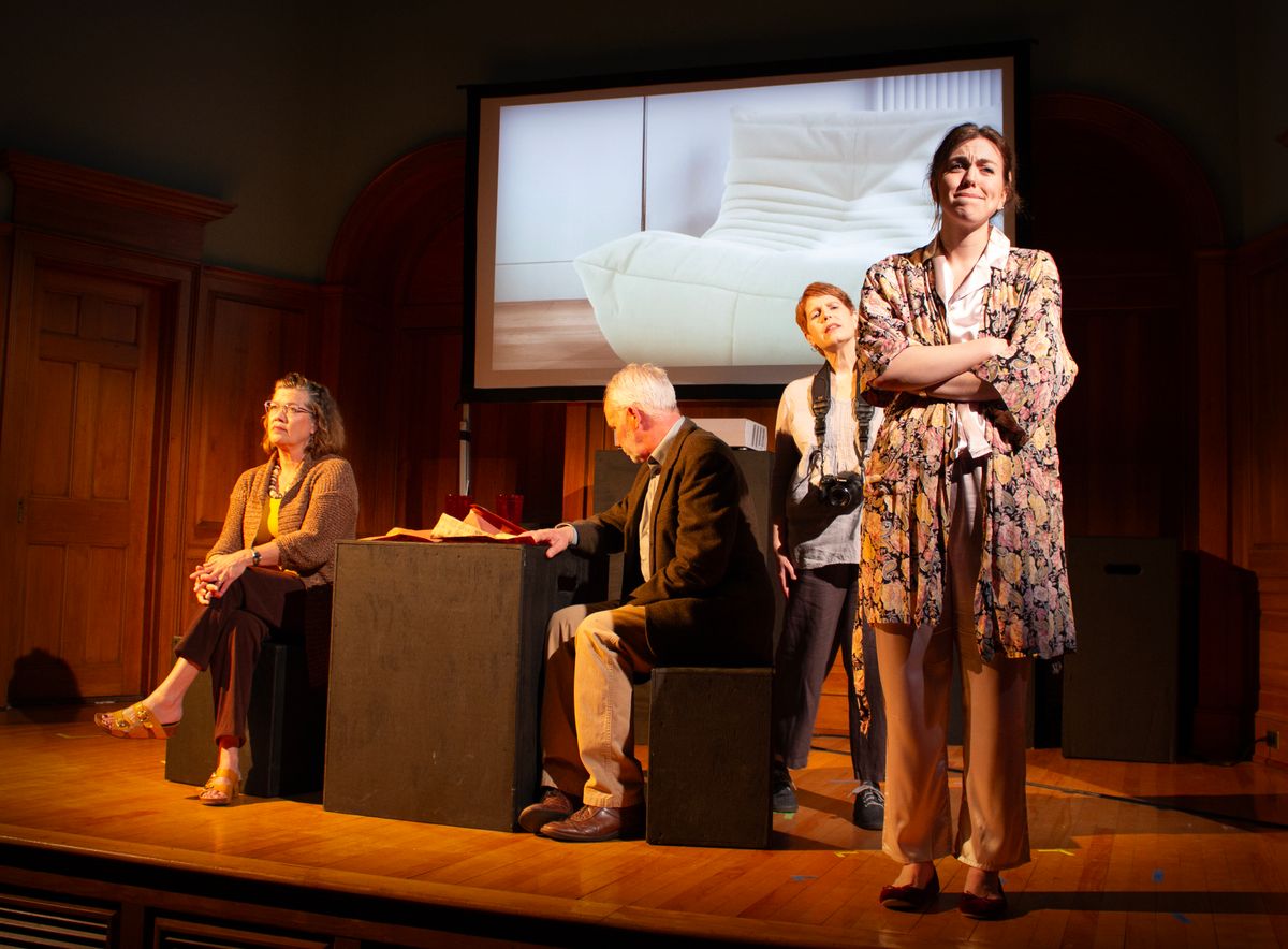 Elizabeth Bates, Mathew Chabot, Su Reid-St. John and Emilly LaFleur in Kodachrome with The Shelburne Players, April 2024.