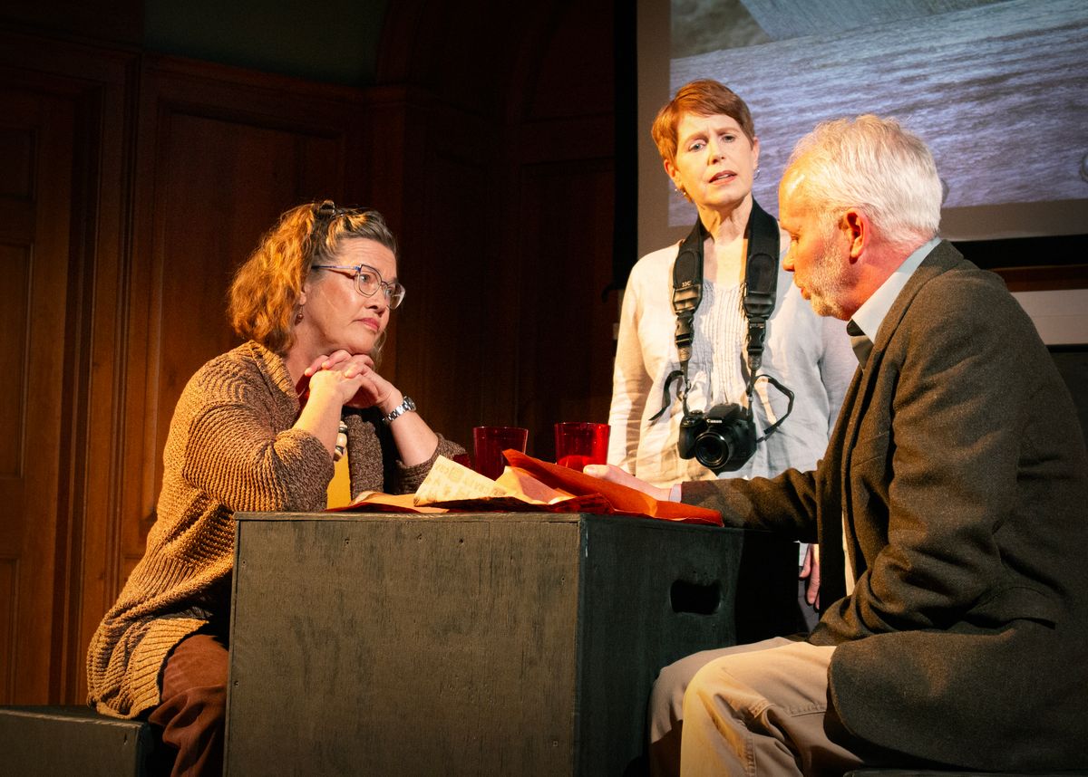 Elizabeth Bates, Su Reid-St. John and Mathew Chabot in Kodachrome with The Shelburne Players, April 2024.