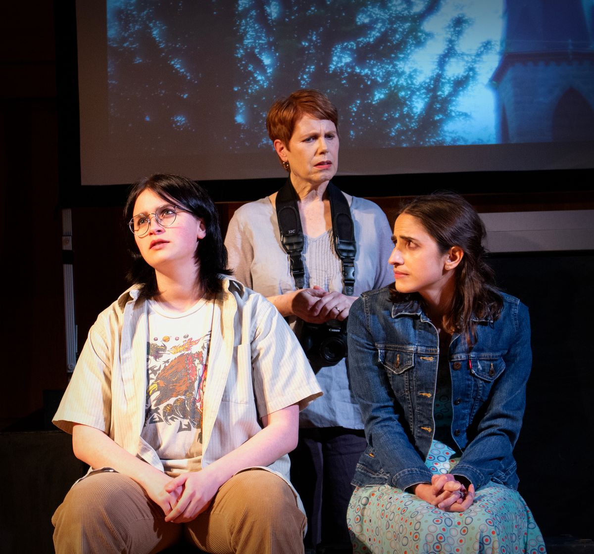 Wiley Delisa, Su Reid-St. John and Lindsay Repka in Kodachrome with The Shelburne Players, April 2024.