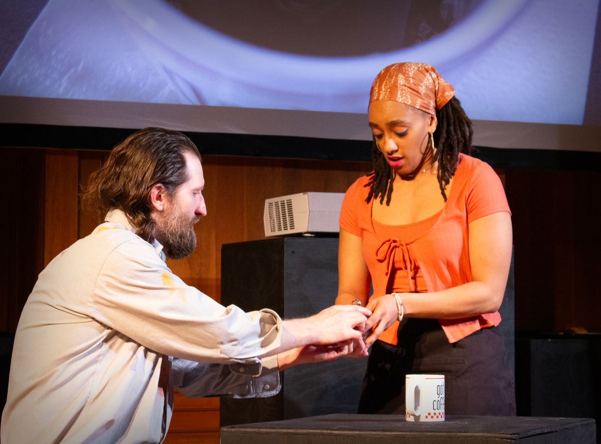 R. Jay Caton and Brittney Malik in Kodachrome with The Shelburne Players, April 2024.