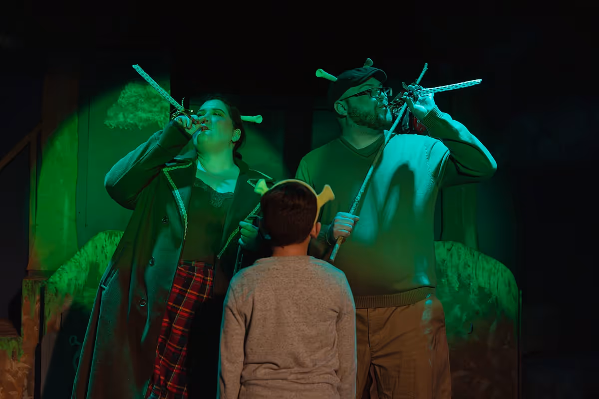 Mama Ogre, Little Shrek & Papa Ogre (Jayme Vaughn-Linebarger, Dex Burkhart, & Dillon Cannon)
