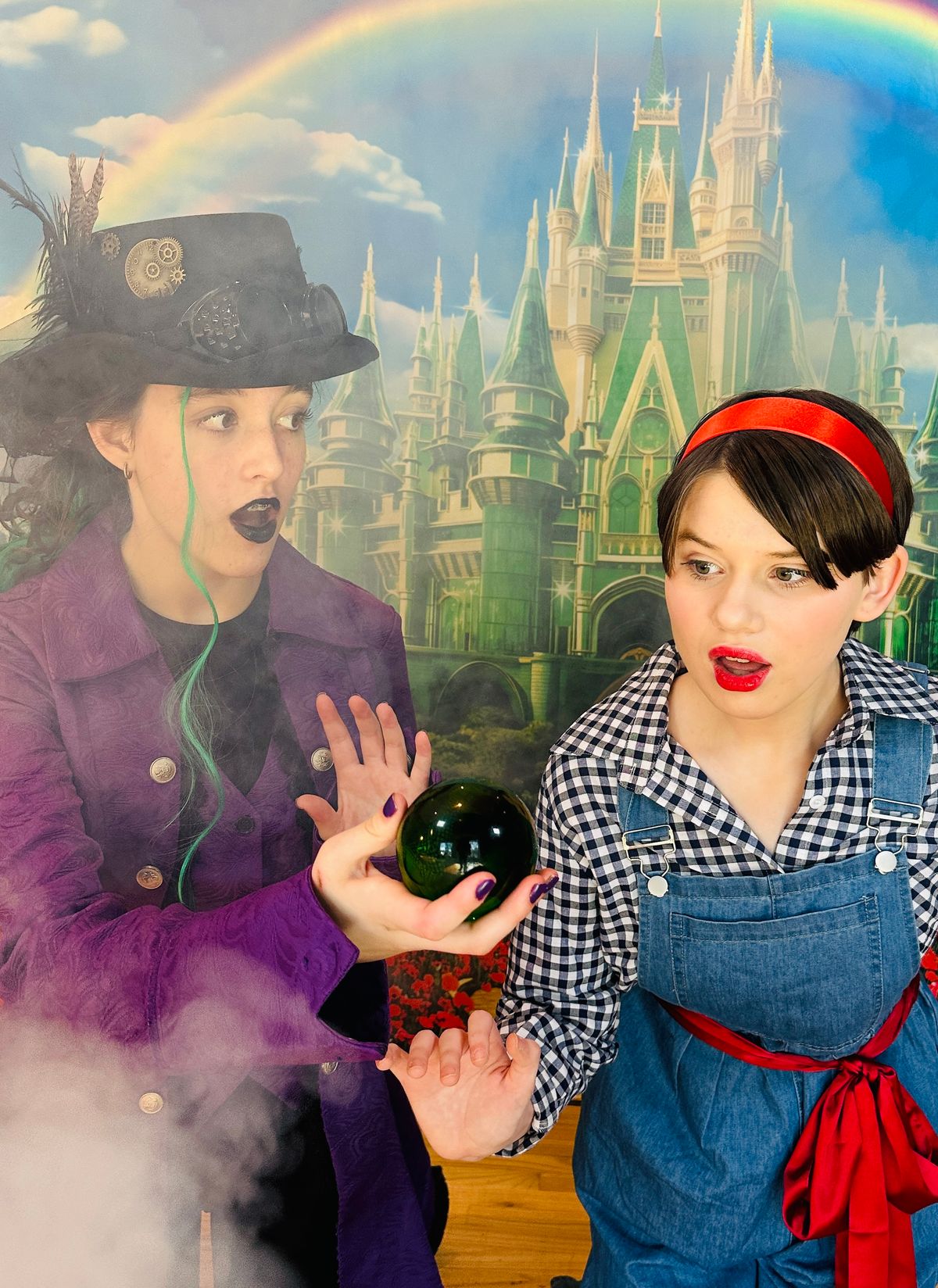 Isabel Burdette as Professor Marvel and Drew Hill as Dorothy in The Wizard of Oz Isabel Burdette as Professor Marvel and Drew Hill as Dorothy in The Wizard of Oz
