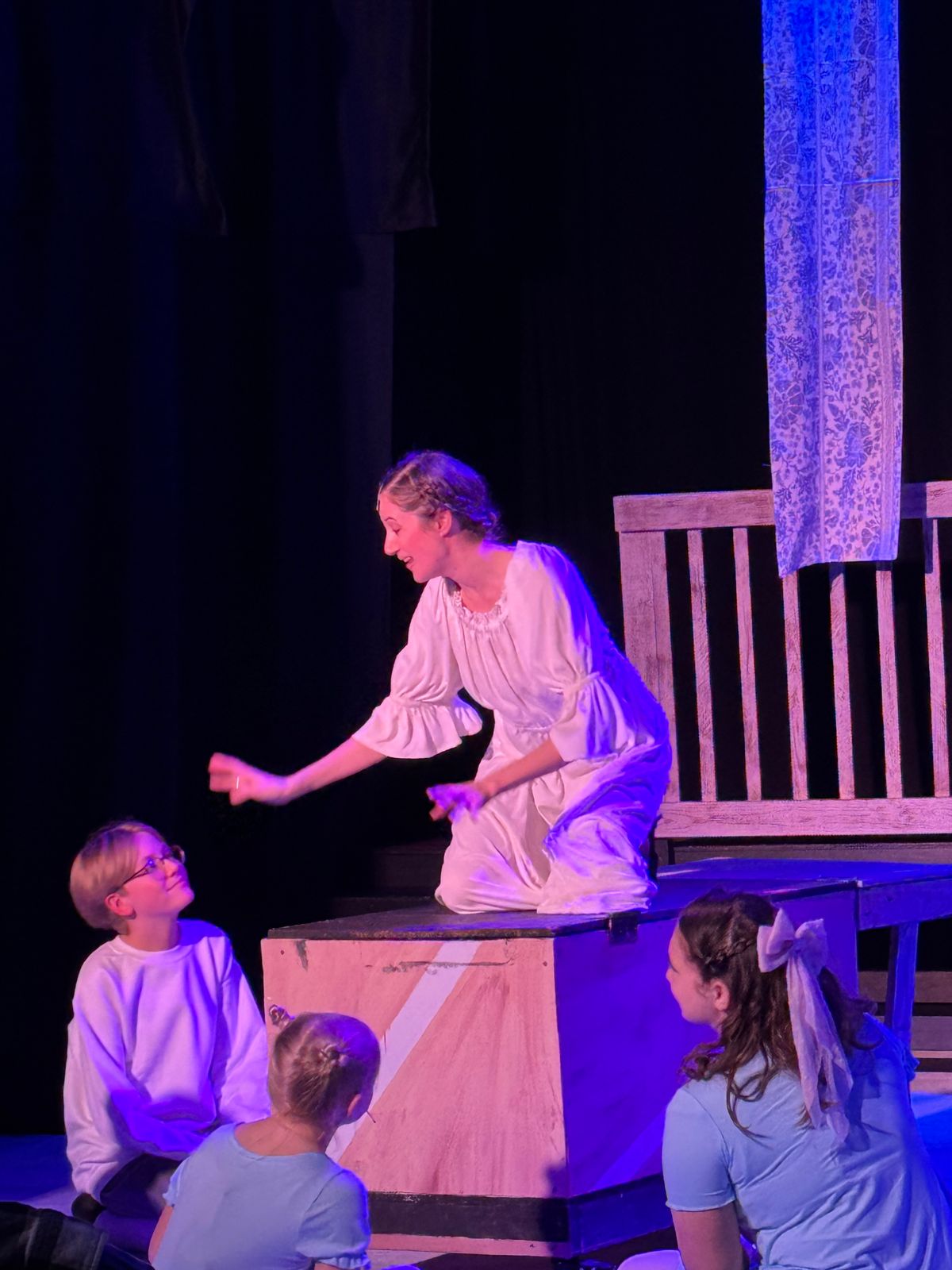 Maria comforts the Von Trapp kids