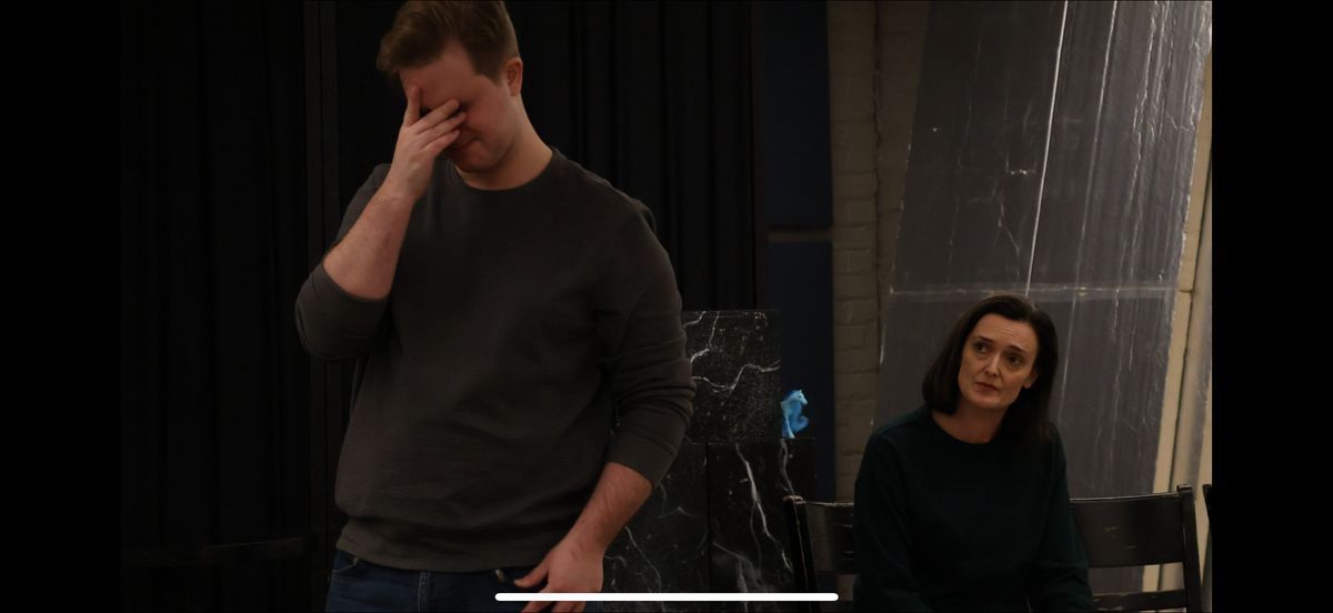 Adam Nyhoff as Spencer and Elizabeth Dilley as Helen.  Photo credit: Cat Brooks