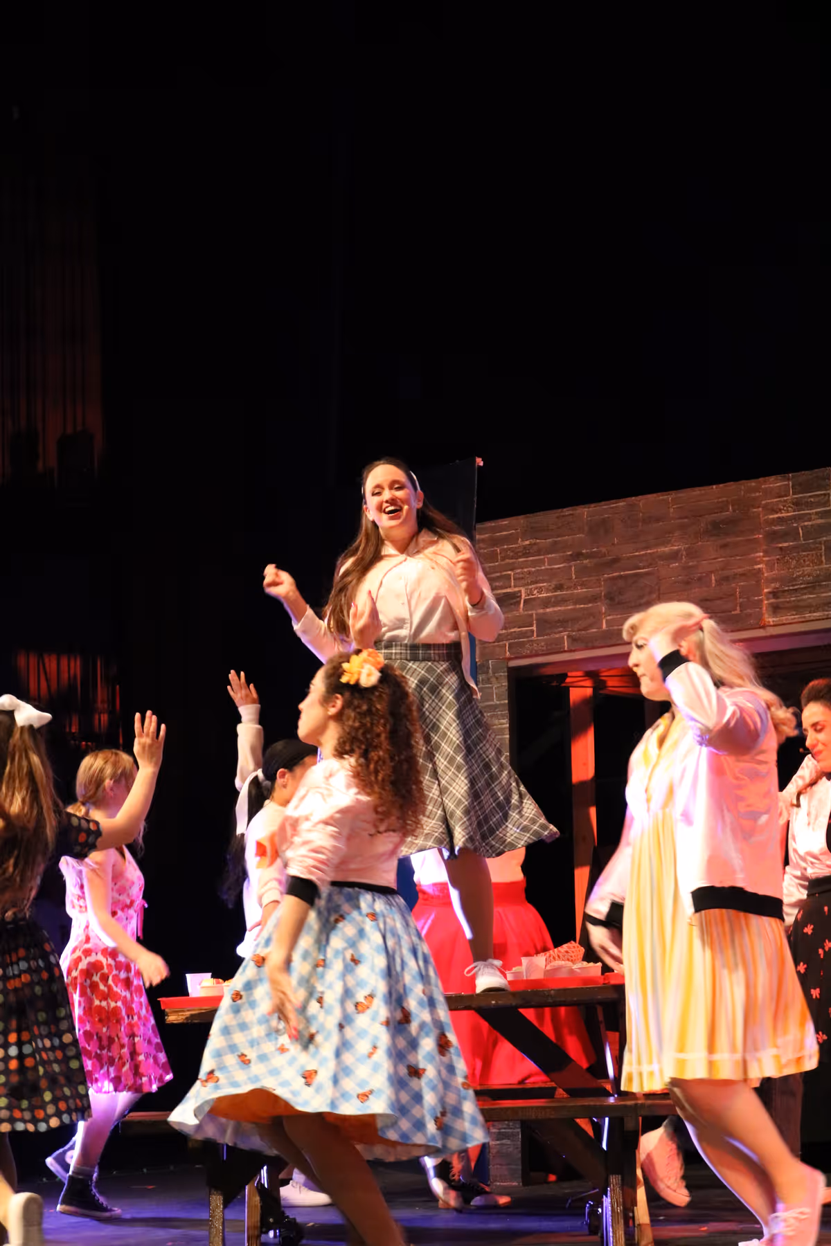Jennifer Kersey and the cast of Grease