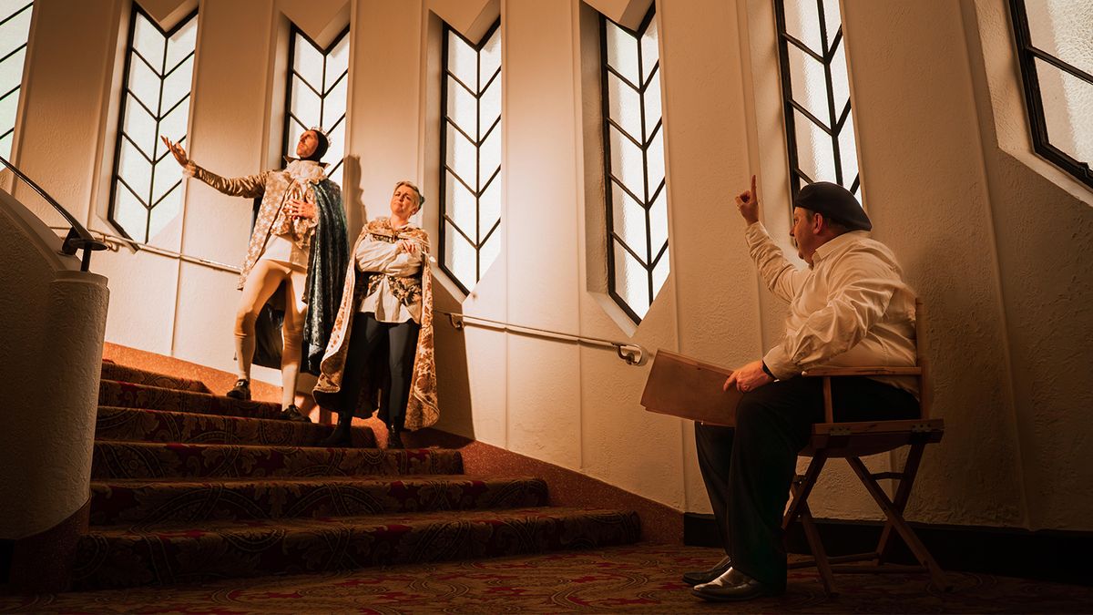 Oberon and Puck are being directed by Max Reinhardt Photography by David Roberts Oberon and Puck are being directed by Max Reinhardt Photography by David Roberts