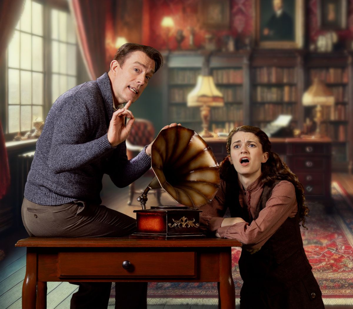 Featuring Leif Norby as Henry Higgins and Voni Kengla as Eliza Doolittle. Photo by Liz Wade. Featuring Leif Norby as Henry Higgins and Voni Kengla as Eliza Doolittle. Photo by Liz Wade.