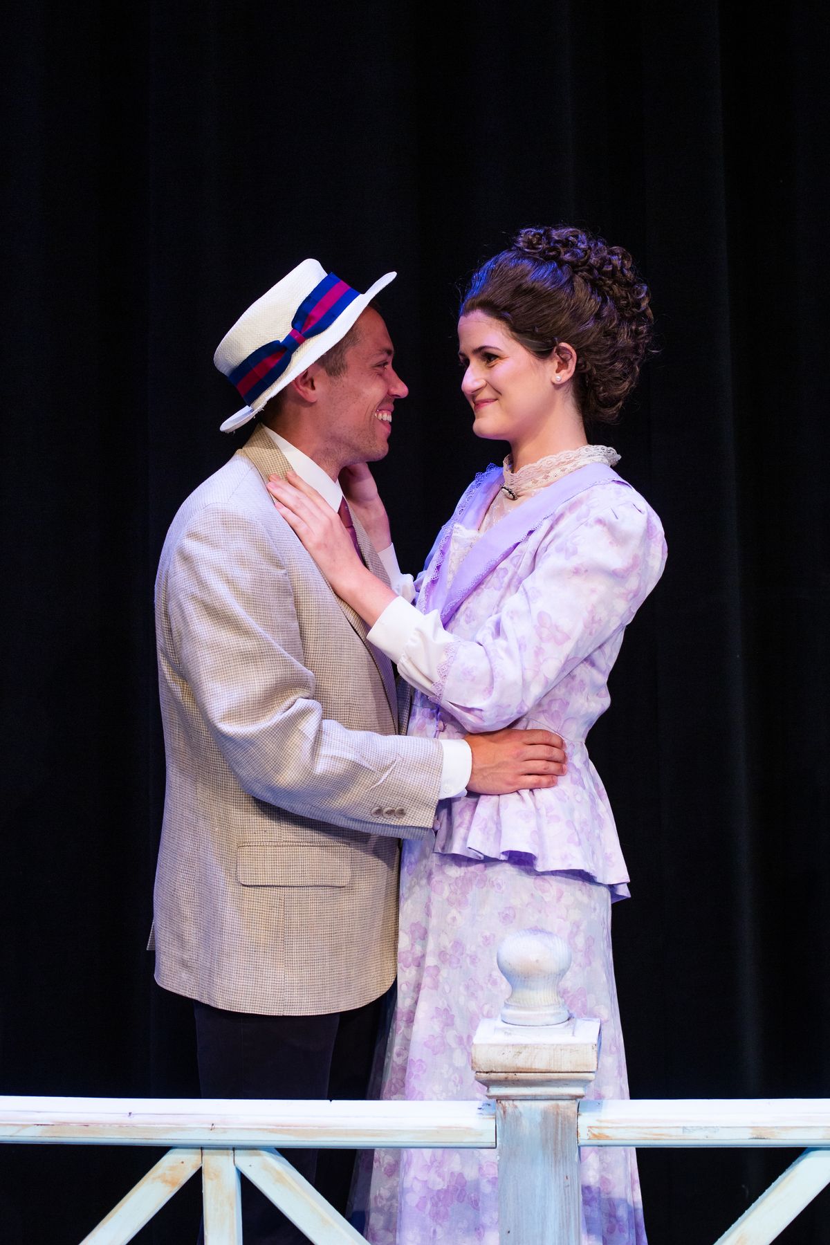 Daniel Bashore as Harold Hill, Lizzy Schroeder as Marian Paroo   Photo credit: Nic Jaide 