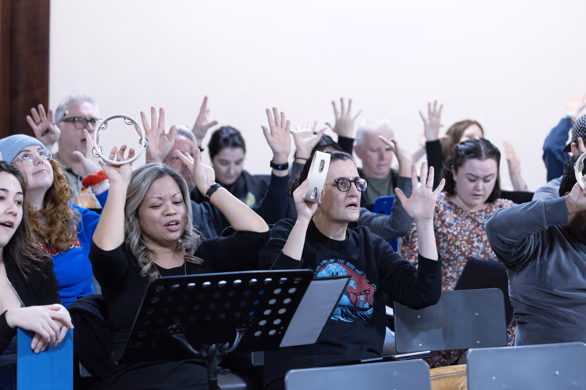 Photo of the cast of The Hunchback of Notre Dame in Concert rehearsing by Mehvish Ali Photo of the cast of The Hunchback of Notre Dame in Concert rehearsing by Mehvish Ali