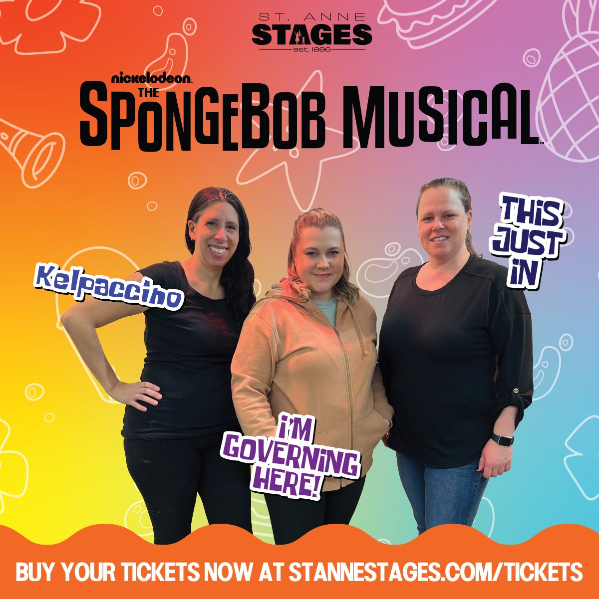 (Mrs. Puff), Breanna Bell (The Mayor), and Jessica Walsh (Perch Perkins)
