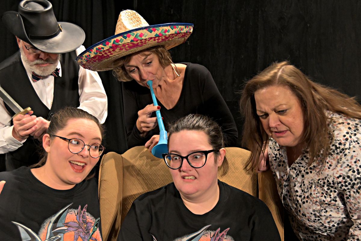 Kevin McGuire (Figment 1), Lynne O?Meara (Figment 2), Joan Schwartz (Maxine Redmond), Abby Shaw (Alex), and Anna McAnallen (Ally) in Imaginary Exits, running May 2-11, 2025.